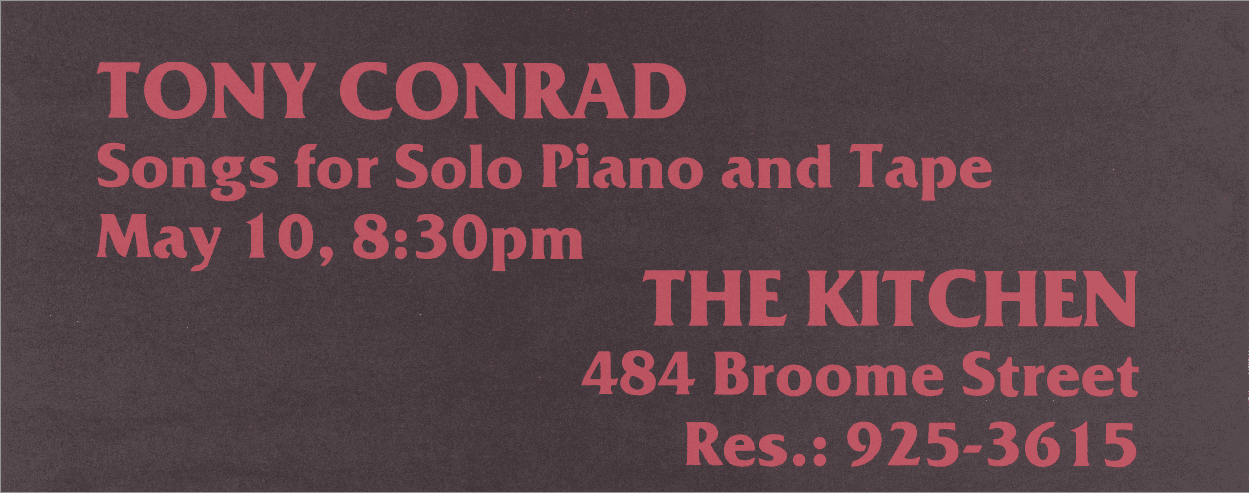 Songs for Solo Piano and Tape, 1980