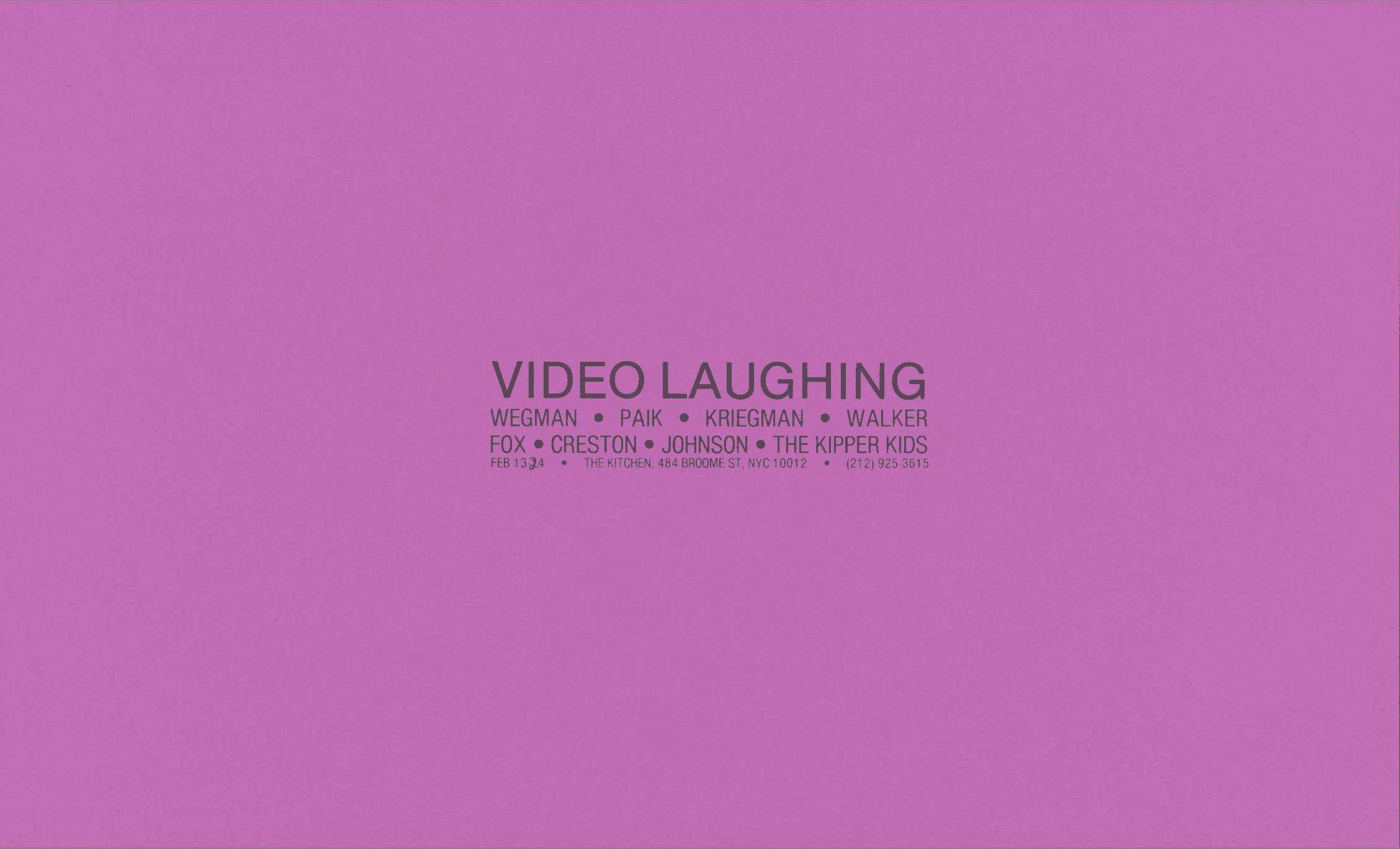 Video Laughing, 1979